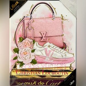 💗{OLIVER GAL} Beautiful Pink Designer Purse Sneaker Shoe Glitter Wall Art!